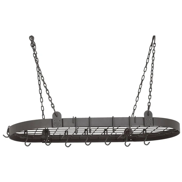 Old Dutch Oval Pot Rack with Grid & 12 Hooks - Graphite