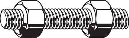 Fabory U22538.162.1075 Threaded Stud - ss, 1-5/8-8X10-3/4, pk6