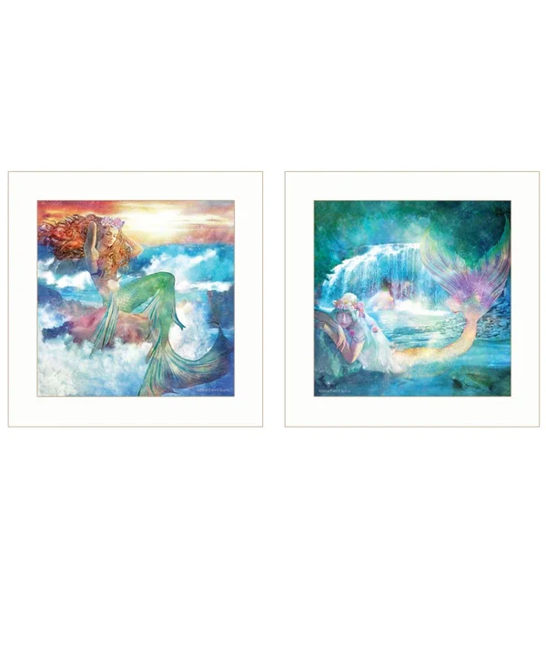 Mermaids 2-Piece Vignette by Bluebird Barn Framed Wall Art