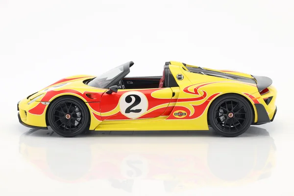 Porsche 918 Spyder Martini Weissach Package Yellow with Red Stripes