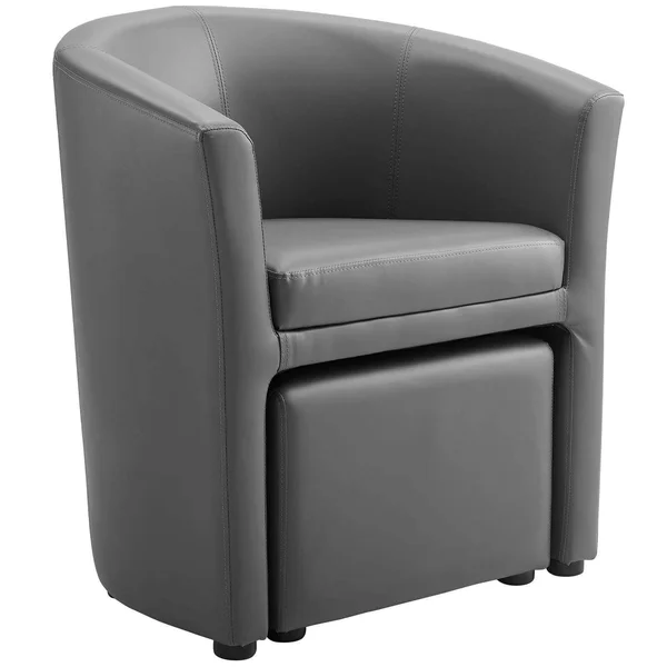Modway Divulge Armchair and Ottoman - Gray