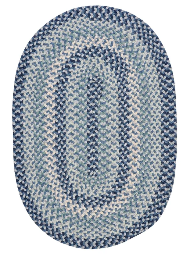 Colonial Mills Boston Common Braided Rug Capeside Blue, Size: 2 x 5 ft.