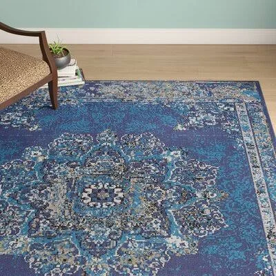 Schrader Power Loom Blue Rug World Menagerie Rug Size: Rectangle 8& x 10&