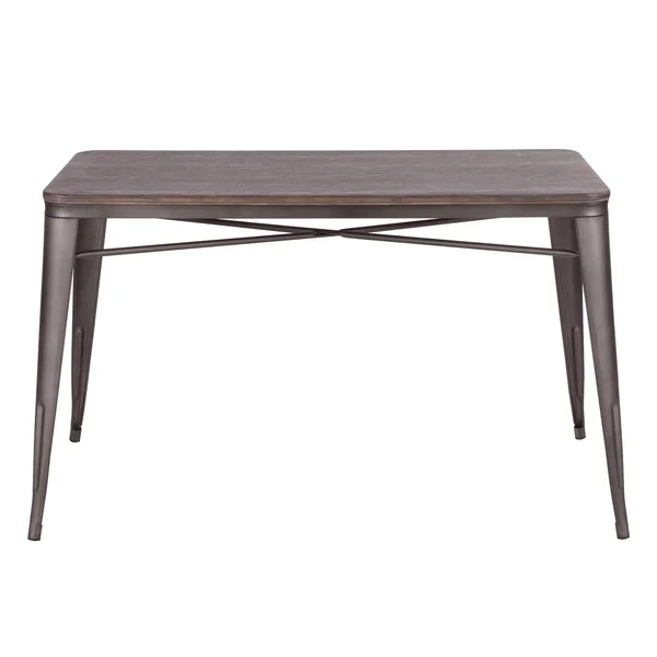 Carbon Loft Acar Industrial Farmhouse Utility Table with Wood Top - Vintage White