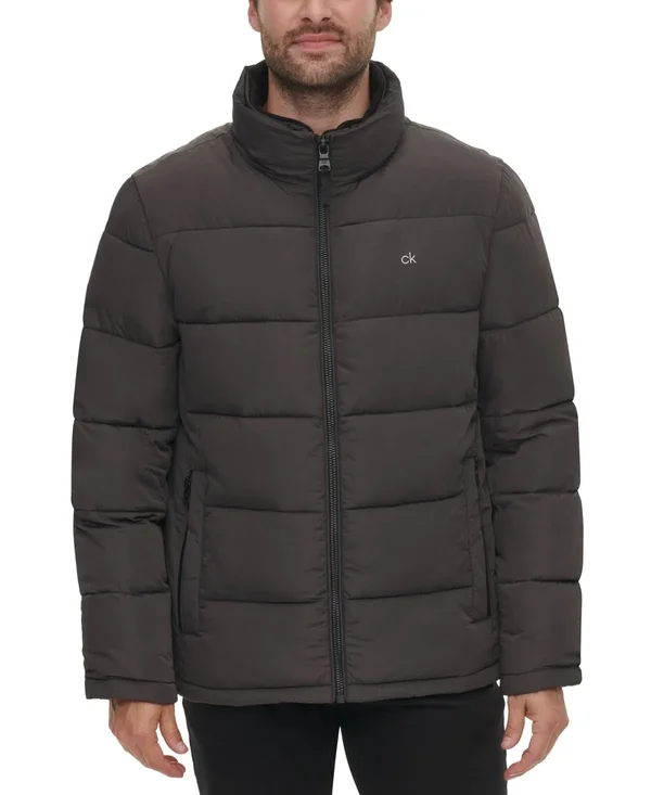 Calvin Klein Men's Full-Zip Puffer Coat, Created for Macy&s - Alloy Grey