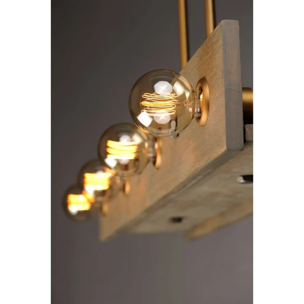Maxim Lighting 25247WWDAB Plank 8-Light Pendant - Weathered Wood & Antique Brass