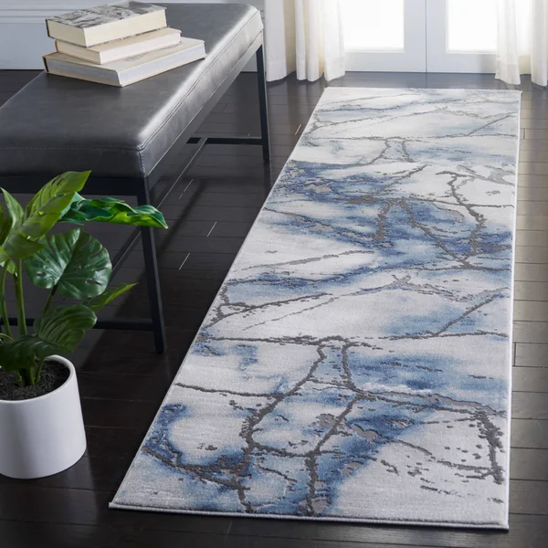 Safavieh Craft Margaretha Modern Abstract Rug - 2&3x22 x 20& Runner - Grey/Blue