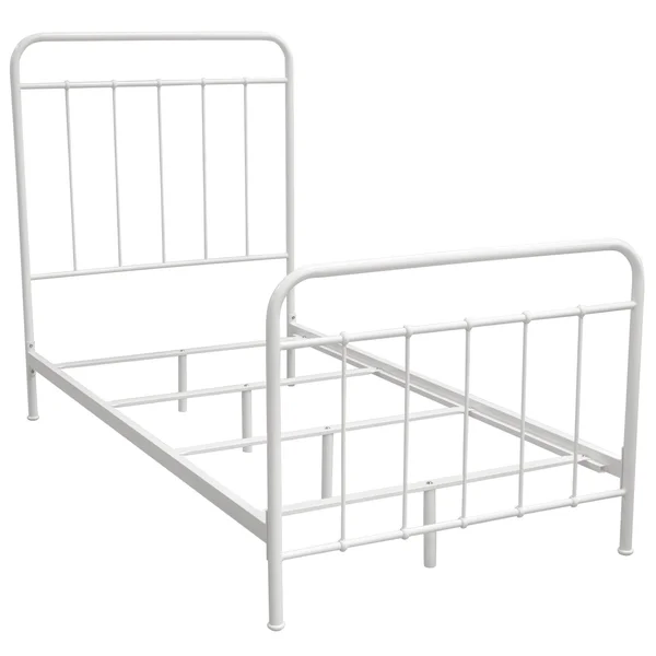 Diamond Sofa BAILEYWHTWBED Bailey White Powder Coat Metal Twin Bed