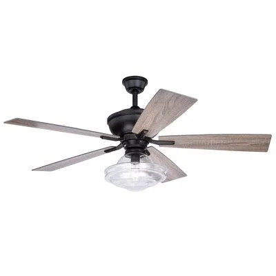 52x22 Dominick 5 - Blade Standard Ceiling Fan with Remote Control and Light Kit Included Finish: Bronze