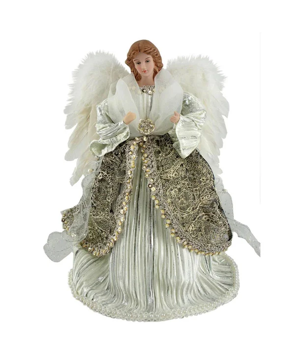 Santa&s Workshop 12x22 Shimmering Angel Tree Topper - Silver