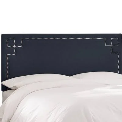 Diego Upholstered Panel Headboard Size: Twin, Upholstery Color: Navy