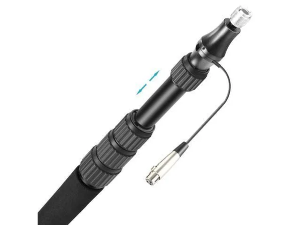 Neewer Portable Handheld Microphone Boom Pole with Built-In XLR Audio Cable - 5 Sections Stretchable 32.6-131 Inches, Aluminum Co