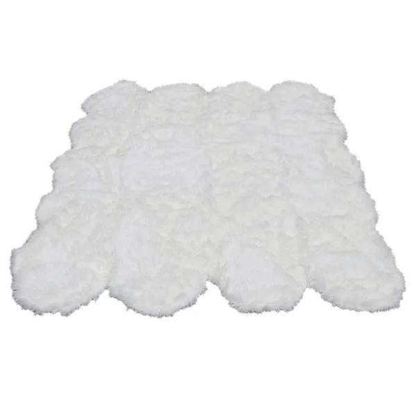 5x7 Soft and Plush Octo Pelt Faux Sheepskin Shag Rug Silver/Grey Silver