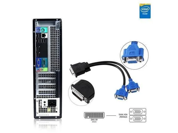 Refurbished - Dell Optiplex Desktop Computer 2.8 GHz Core i7 Tower PC, 8GB, 160GB Hdd, Windows 10 x64, 20x22 Dual Monitor, USB