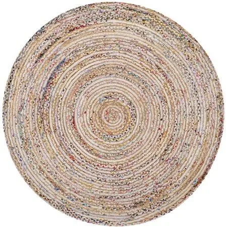 World Menagerie Bowen Hand-Woven Beige/Yellow Area Rug, Men's, Size: Round 8&