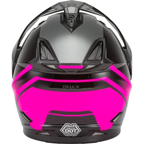 GMAX GM-11 Dual-Sport Scud Helmet Black/Pink/Grey