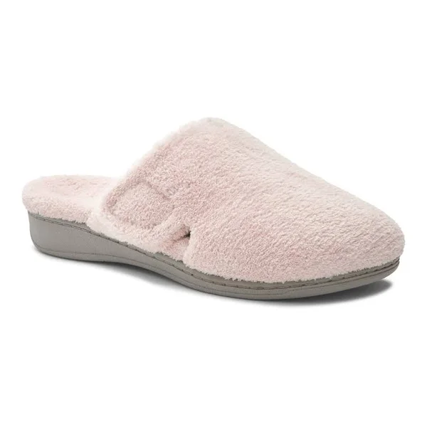 Vionic Terry Mule Slippers - Gemma, Size 8 Medium, Pink