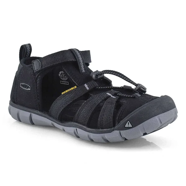 Keen Big Kids& Seacamp II CNX Sandals Size 4 - in Black/Steel Grey