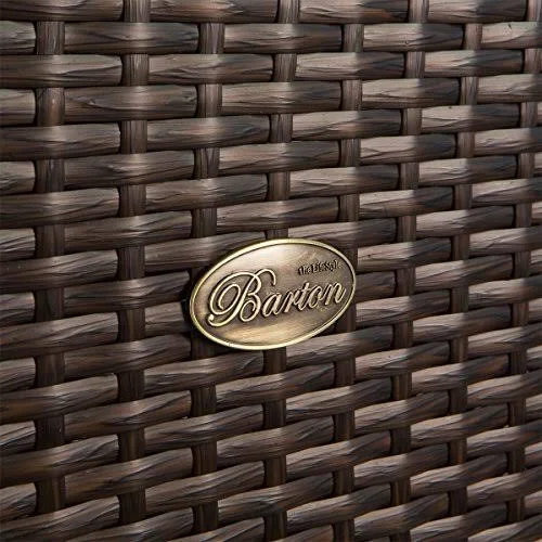 Barton Outdoor Storage Bench Rattan Style Deck Box with Cushion - 60-Gallon