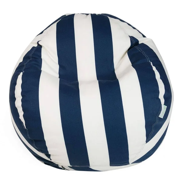 Majestic Home Goods 81001093305 Vertical Stripe Large Classic Bean Bag Chair Navy Blue
