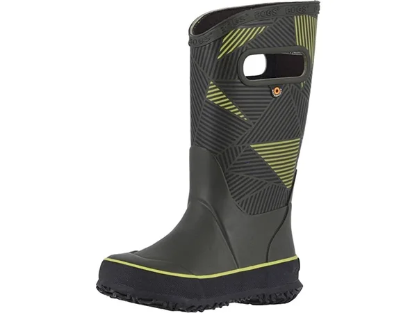Bogs Kids& Big Geo Rainboot - 2 - Dark Green Multi
