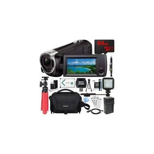 Sony HDR-CX405/B Full HD 60P Camcorder + 64GB Ultra microSDXC UHS-I Memory Card + Np-bx1 Battery Pack + Accessory Bundle