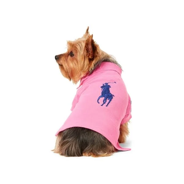 Ralph Lauren Big Pony Mesh Dog Polo Shirt - Size M in Baja Pink