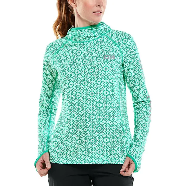Coolibar Women's Paros Sailing Hoodie, Shirts for Women, Green, XX-Large