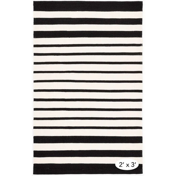 Dash Albert Port Stripe Black Indoor/Outdoor Rug 3x5