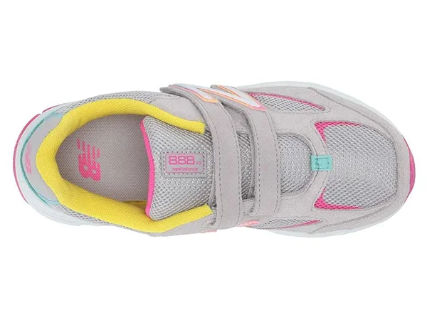 New Balance Kids& Hook and Loop 888v2 - Grey/White (Size 11.5 X-Wide)
