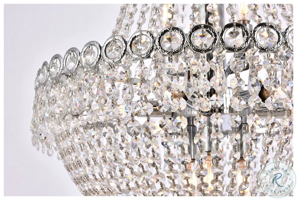 Elegant Lighting V1900D20C/RC Century 12 Light Chrome Chandelier Clear Royal Cut Crystal
