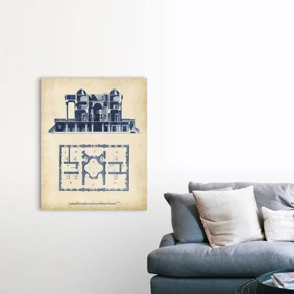 Architectural Blueprint III, Canvas Wall Art, 36x45, Great Big Canvas