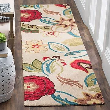 Winston Porter Ross Beige/Multi Floral Area Rug - Size: Runner 2&3 inch x 8&