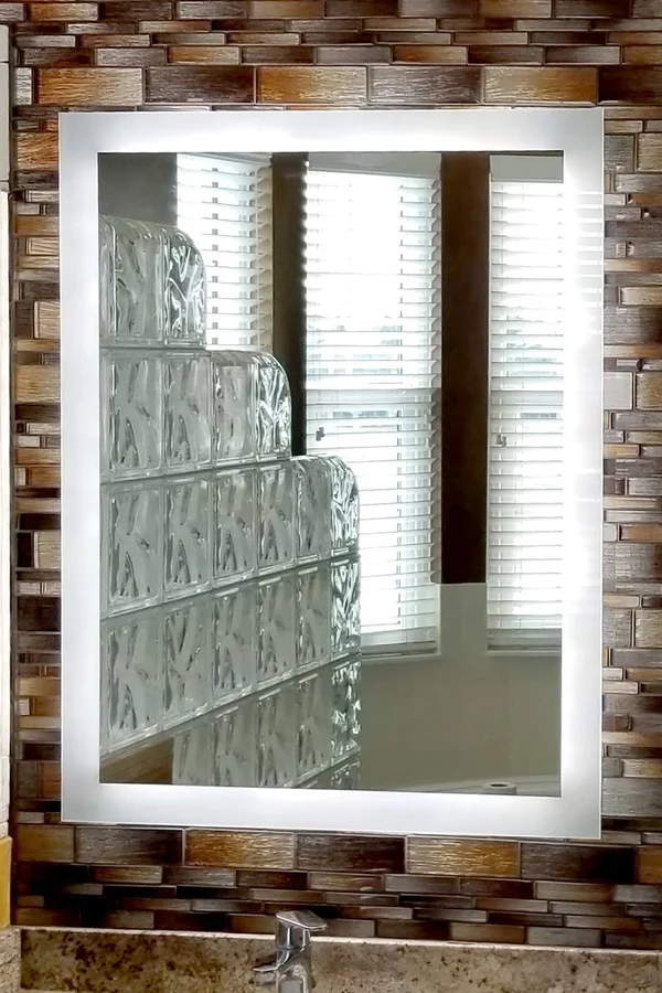 Side-Lighted LED Bathroom Vanity Mirror: 28x22 Wide x 44x22 Tall - Rectangular - Wall-Mounted