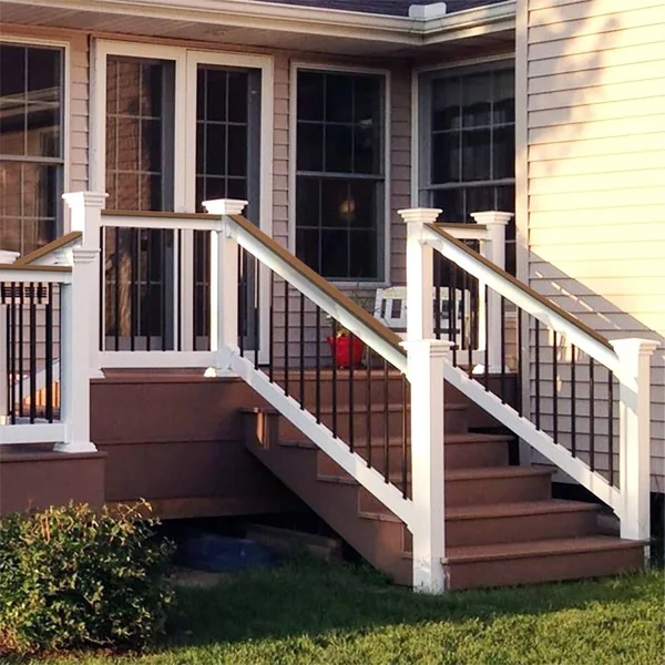 Deck Railing Finyl Line Deck Top Vinyl White Round (73019632) Level - 8 ft x 36 in.