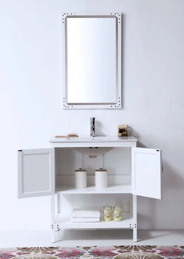 Legion Furniture 30x22 Black Color Wood Sink Vanity with Ceramic Top