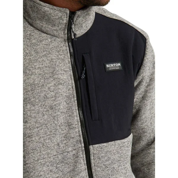 Burton Men's Hayrider Sweater Full-Zip Fleece - Gray Heather, L