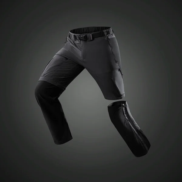 Forclaz Men's Trek 500 - Convertible Hiking Pants in Carbon Gray, Size W42 L34