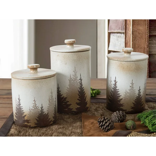 HiEnd Accents Clearwater Pines 3 PC Canister Set - DI1763CS01