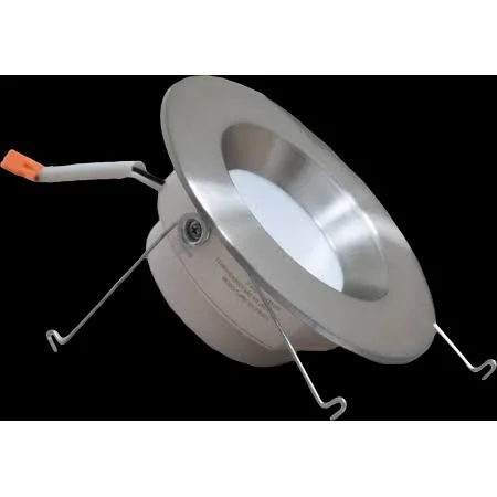 Multi Pack 5/6 inch Brushed Nickel Smooth Trim LED Recessed Downlight Retrofit - Choose Color Temp - Size: 5 Pack, Silver