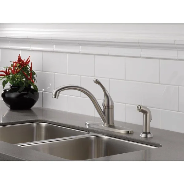 Delta 440-SSWE-DST Collins Single Handle Water-Efficient Kitchen Faucet with Spray Stainless