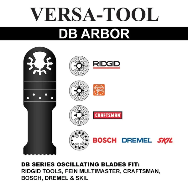Versa Tool DB25L 80mm Triangular Carbide Rasp - 8mm Offset Mount Fits Fein Multimaster, Dremel, Bosch, Craftsman, Ridgid Oscillat