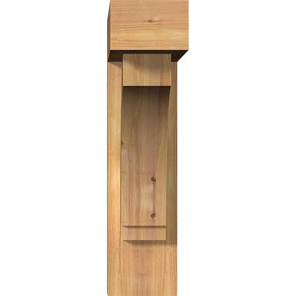 Ekena Millwork BKT0604X18X22IMP05SWR 5 1/2x22W x 18x22D x 22x22H Imperial Block Smooth Bracket w/ Offset Brace - Western Red Ceda