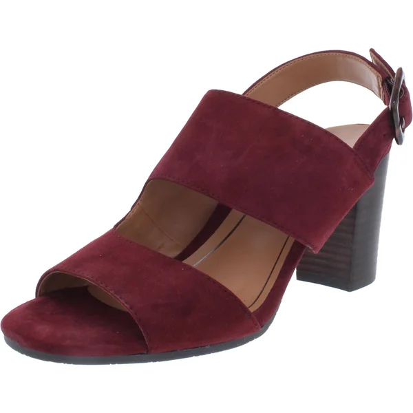 Vionic Bianca Womens Suede Ankle Strap Block Heels - Wine