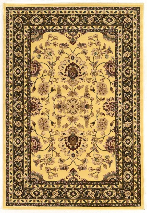 Linon Persian Treasures Isphahan Cream 9& x 12& Rug