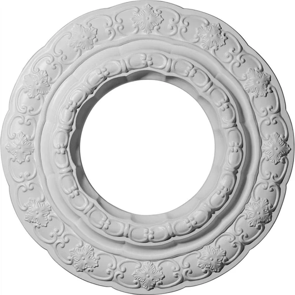 15 3/8x22OD x 7x22ID x 1x22P Lisbon Ceiling Medallion (Fits Canopies Up to 7x22) - Hand-Painted Platinum
