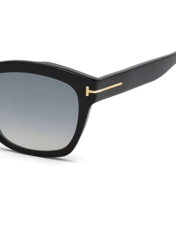 Tom Ford Lauren-02 FT0614 01C Shiny Black Geometric Sunglasses