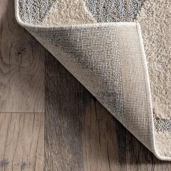 nuLOOM Senna High Low Textured Diamond Banded Grey 6 ft. 7 in. x 9 ft. Indoor Area Rug