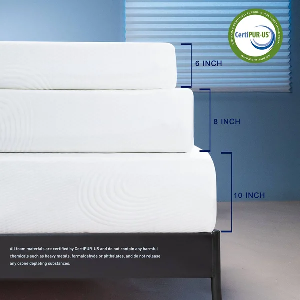 Subrtex Breathable 10-in California King Memory Foam Mattress in White - SBTJYCD1006
