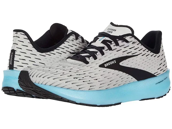 Brooks Men's Hyperion Tempo Running Shoes, Black/White/Aqua